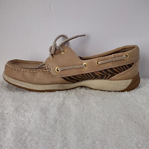 Sperry Top-Sider Leather Upper Boat Shoes Loafers With Zebra Print Size 6.5 M - Picture 7 of 16